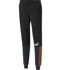 Spodnie dresowe męskie Puma Ess+ Block Sweatpants Black Blue Orange 849037 71