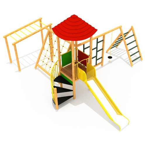 Drewniany plac zabaw dla dzieci model 6-A
