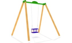 Drewniana huśtawka zewnętrzna ogrodowa na plac zabaw GT-1803