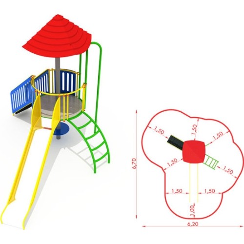 Metalowy plac zabaw CM-0105