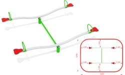 Czteroosobowa huśtawka CM-1700 2, metalowa