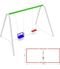 CM-1802 podwójna huśtawka, metalowa