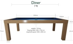 Stół bilardowy Dynamic Diner - dąb, 7 stóp