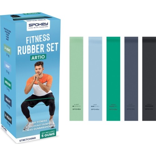 Zestaw gum fitness (5 szt.) o różnym poziomie oporu Spokey ARTIO
