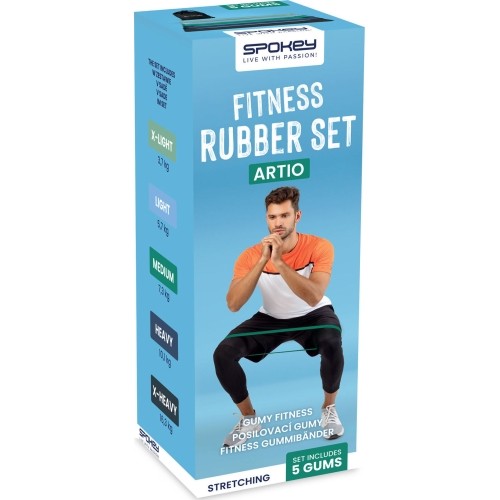 Zestaw gum fitness (5 szt.) o różnym poziomie oporu Spokey ARTIO