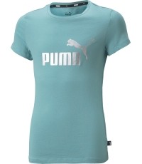 Koszulka młodzieżowa Puma Ess+ Logo Tee zielona 846953 61