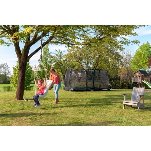 Trampolina gruntowa EXIT Allure Classic 244x427 cm, zielona
