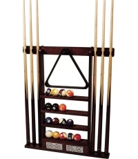 Drewniany stojak ścienny De Luxe na 6 kijów bilardowych