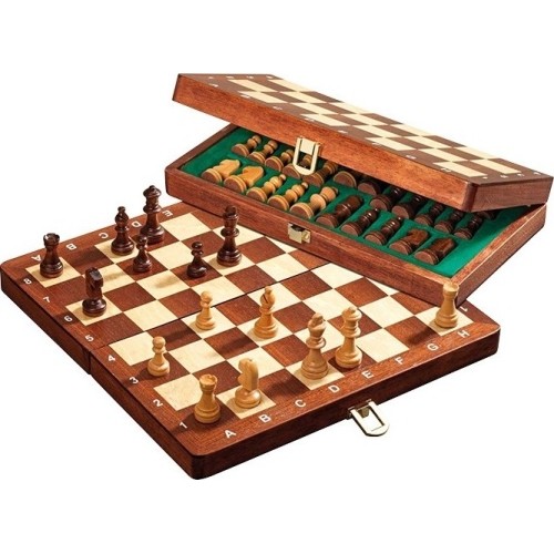 Podróżny zestaw szachów Philos Dlx magnetyczny 26,5 x 13,5 cm
