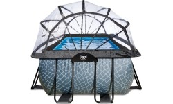 EXIT Basen kamienny 540x250 cm z kopułą i pompą z filtrem piaskowym - szary Basen stelażowy prostokątny 12600 L