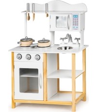 Drewniana kuchnia dla dzieci z akcesoriami EcoToys White