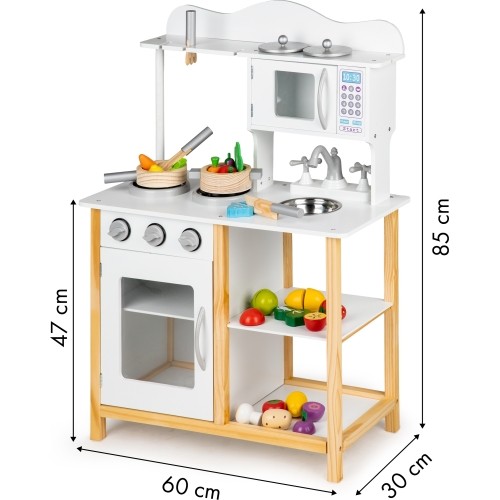 Drewniana kuchnia dla dzieci z akcesoriami EcoToys White