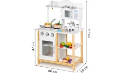 Drewniana kuchnia dla dzieci z akcesoriami EcoToys White
