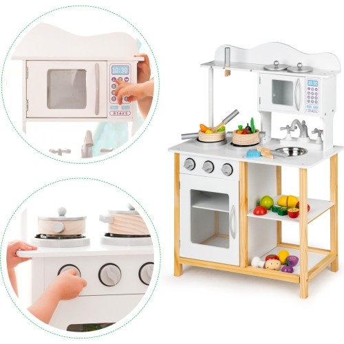 Drewniana kuchnia dla dzieci z akcesoriami EcoToys White