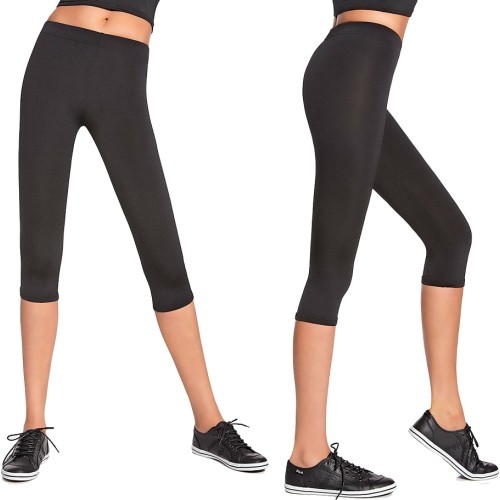 Damskie sportowe spodnie capri BAS BLACK Forcefit 70 - Czarny