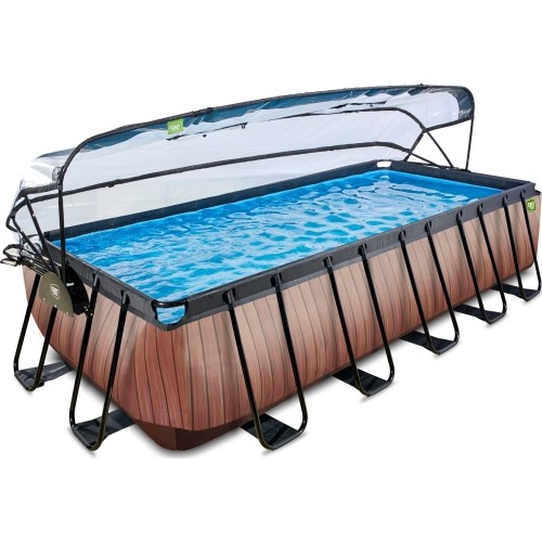 Basen EXIT Wood 540x250x122cm z zadaszeniem, drabinką i filtrem piaskowym