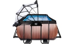 Basen EXIT Wood 540x250x122cm z zadaszeniem, drabinką i filtrem piaskowym