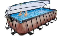 Basen EXIT Wood 540x250x122cm z zadaszeniem, drabinką i filtrem piaskowym