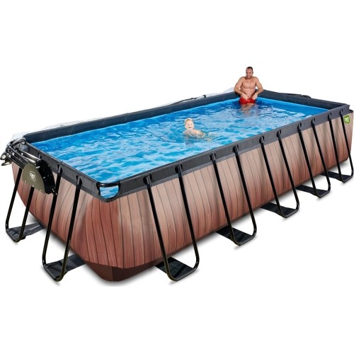 Basen EXIT Wood 540x250x122cm z zadaszeniem, drabinką i filtrem piaskowym