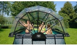 Basen EXIT Wood 540x250x122cm z zadaszeniem, drabinką i filtrem piaskowym