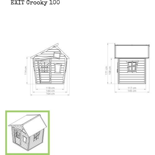 Drewniany domek do zabawy Exit Crooky 100 Grey-Beige