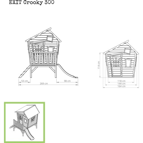 Drewniany domek do zabawy EXIT Crooky 300 - Grey/Blue