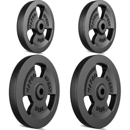 Zestaw obciążeń żeliwnych Marbo, 60 kg / 2x20 kg + 2x10 kg