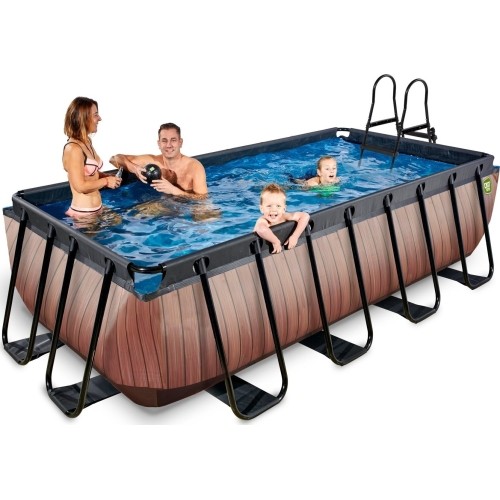 Basen EXIT Wood 400 x 200 x 100 cm z pompą i filtrem