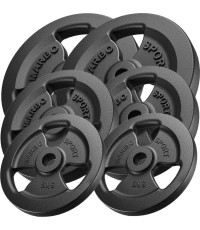 Zestaw obciążeń żeliwnych kierownica 60 kg / 2 x 15 kg + 2 x 10 kg + 2 x 5 kg - Marbo Sport