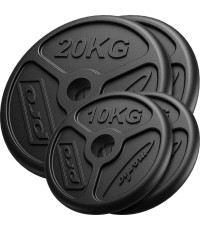 Zestaw obciążeń żeliwnych olimpijskich 60 kg / 2 x 20 kg + 2 x 10 kg MW-2x20KG_2x10KG-OLI - Marbo Sport