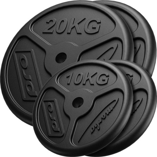 Zestaw obciążeń żeliwnych Marbo, 60 kg / 2x20 kg + 2x10 kg