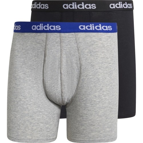 Bokserki męskie Adidas Linear Brief 2-pak, czarno-szare