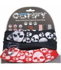 Uniwersalna bandamka Komin Getr na szyję i twarz Oxford Comfy 3-szt. - Skulls