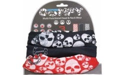 Uniwersalna bandamka Komin Getr na szyję i twarz Oxford Comfy 3-szt. - Skulls