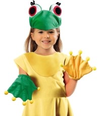Frog. Hat and gloves