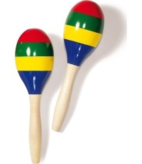 Wooden colorful maracas