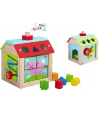 Drewniany edukacyjny sorter kostka z klockami Ecotoys
