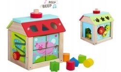 Drewniany edukacyjny sorter kostka z klockami Ecotoys