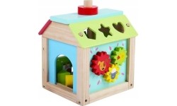 Drewniany edukacyjny sorter kostka z klockami Ecotoys
