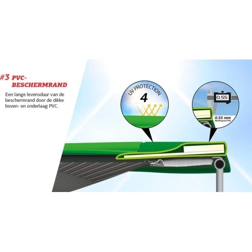 Trampolina BERG Favorit InGround - 330 cm, zielona, z siatką zabezpieczającą Comfort