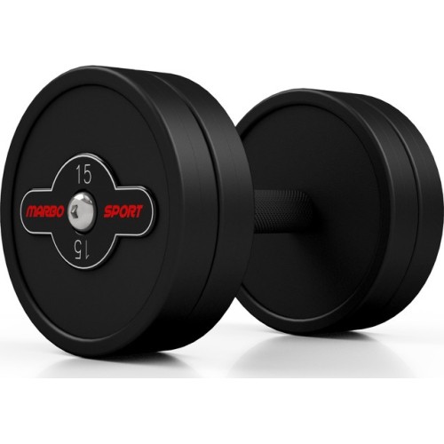 Hantel gumowany Marbo - 15 kg, czarny
