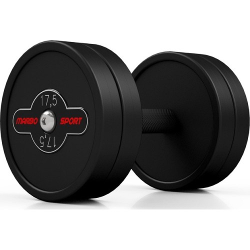 Hantel gumowany Marbo - 17,5 kg, czarny
