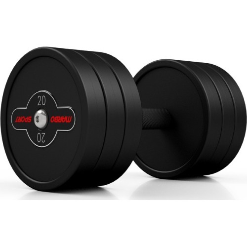 Hantel gumowany Marbo - 20 kg, czarny