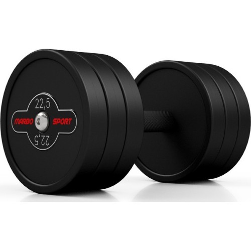 Hantel gumowany Marbo - 22,5 kg, czarny