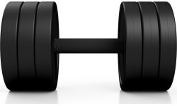 Hantel gumowany Marbo - 22,5 kg, czarny