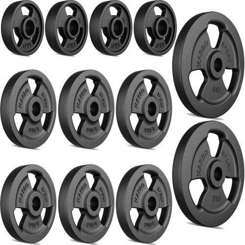 Zestaw talerzy żeliwnych Marbo 29 kg (2x5 kg + 6x2,5 kg + 4x1 kg)