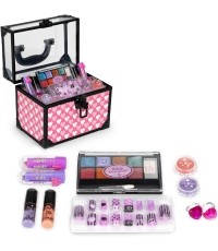 Zestaw kuferek kosmetyków do makijażu i paznokci dla dzieci