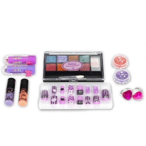 Zestaw kuferek kosmetyków do makijażu i paznokci dla dzieci