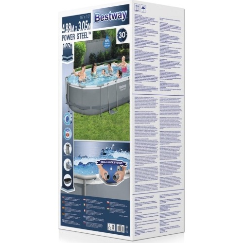 16 x 10 FT 488 x 305 x 107 cm Power Steel BESTWAY