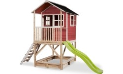 Drewniany domek do zabawy EXIT Loft 500 - czerwony